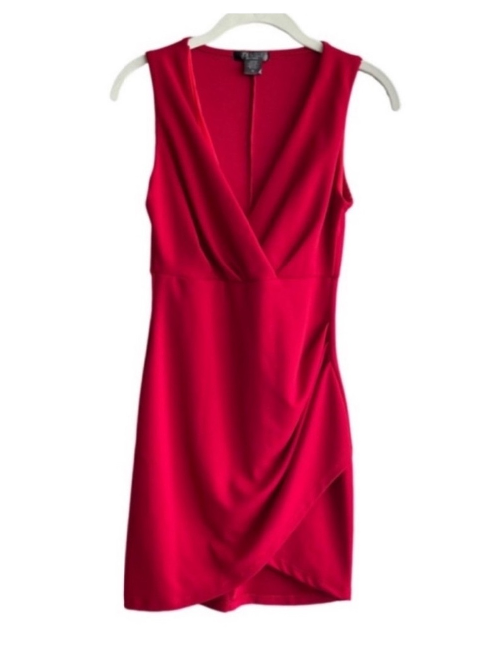 Joe & Elle Red Cocktail Party Dress Sleeveless Faux Wrap Size M